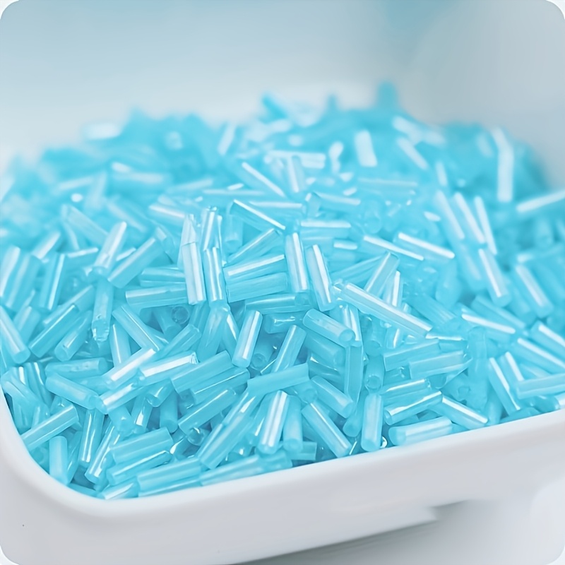360pcs Cream Colored Glass Tube Beads for DIY Jewelry Making
